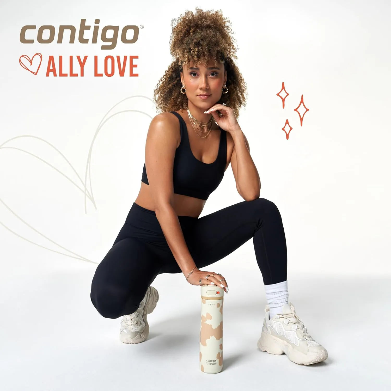 Contigo x Ally Love Stainless Steel Vacuum-Insulated Water Bottle with AUTOSPOUT Easy-Clean Lid Leak-proof Drinking Keeps drinks cold for 24 hours BPA-Free 24oz. Ashland Chill 2.0 Oatmilk