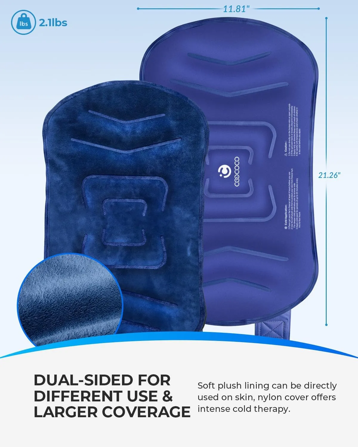 CooCoCo Ice Pack for Knee Pain Relief, Reusable Gel Ice Wrap for Leg Injuries, Swelling, Knee Replacement Surgery, Cold Compress Therapy for Arthritis, Meniscus Tear and ACL, Blue