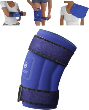 CooCoCo Ice Pack for Knee Pain Relief, Reusable Gel Ice Wrap for Leg Injuries, Swelling, Knee Replacement Surgery, Cold Compress Therapy for Arthritis, Meniscus Tear and ACL, Blue