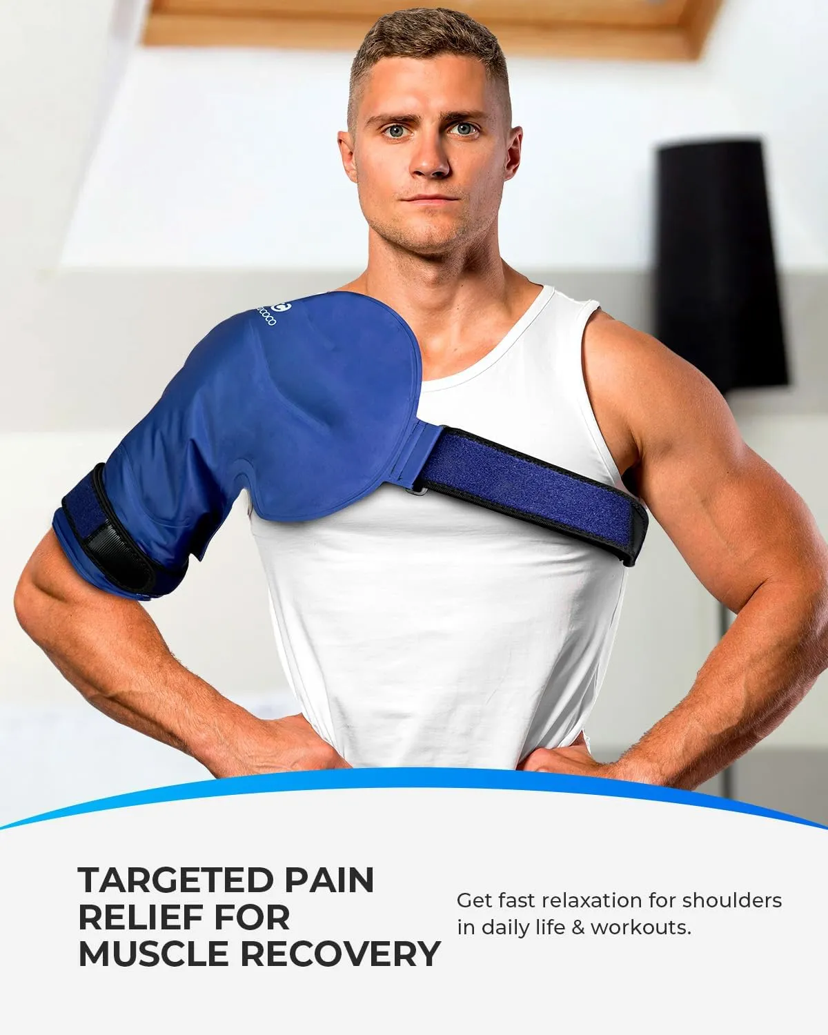 CooCoCo Shoulder Ice Pack Rotator Cuff Cold Therapy Wrap, FSA HSA Eligible Ice Packs for Injuries Reusable, Instant Cold Compression Brace for Shoulder Pain Relief & Tendonitis, Recovery After Surgery