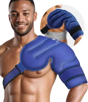 CooCoCo Shoulder Ice Pack Rotator Cuff Cold Therapy Wrap, FSA HSA Eligible Ice Packs for Injuries Reusable, Instant Cold Compression Brace for Shoulder Pain Relief & Tendonitis, Recovery After Surgery