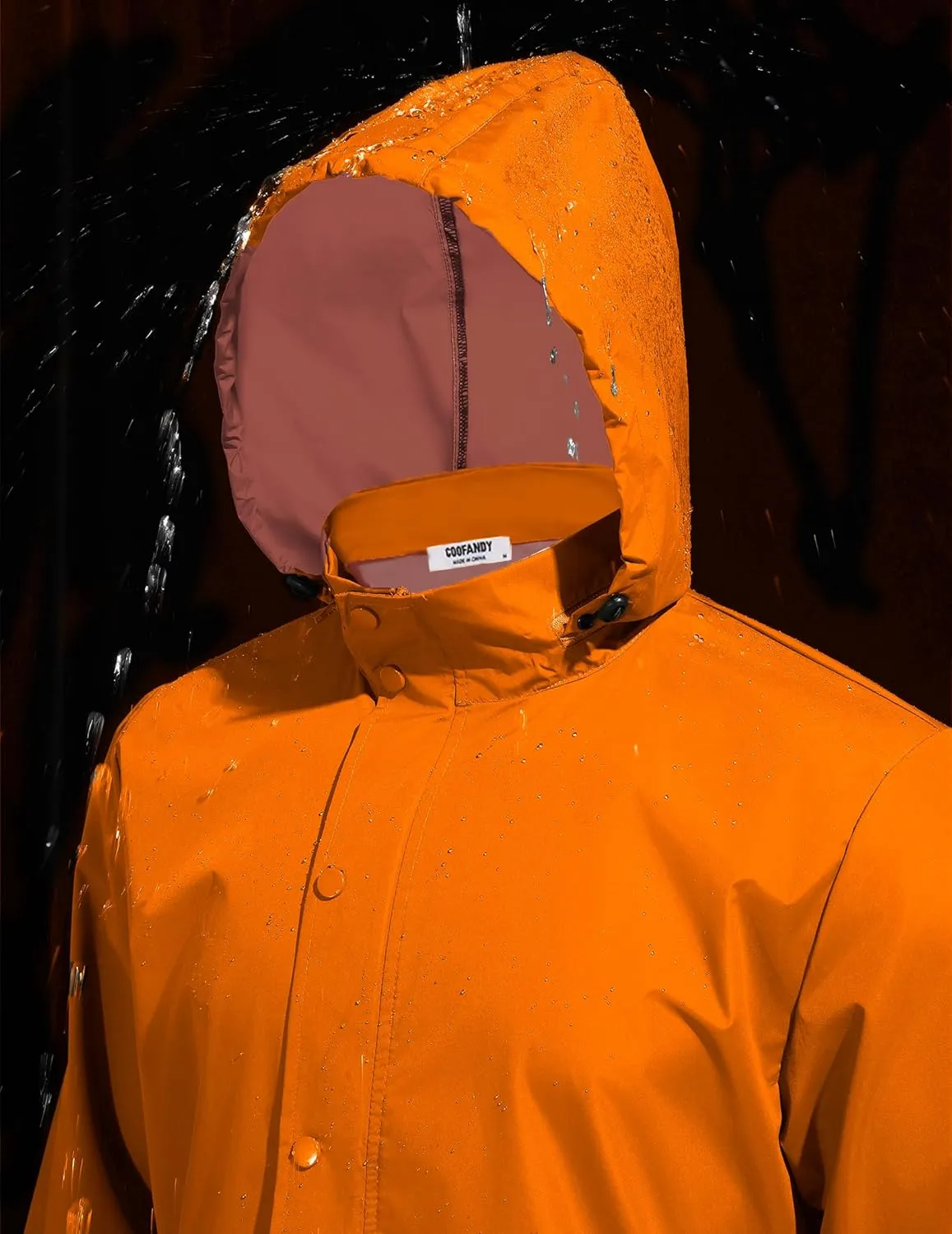 COOFANDY Men's Rain Jacket Waterproof Packable Raincoat Lightweight Windbreaker with Hood for Hiking Cycling