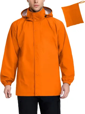 COOFANDY Men's Rain Jacket Waterproof Packable Raincoat Lightweight Windbreaker with Hood for Hiking Cycling