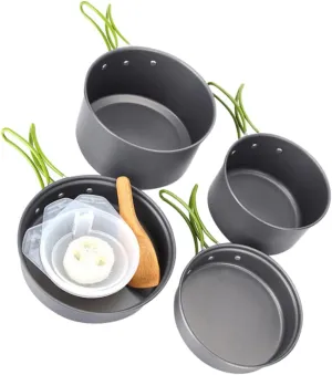 Cooking Pot Camping Accessories Portable Outdoor Cooker Kit Non-Stick Frying Pan for Easy Camping Cookware