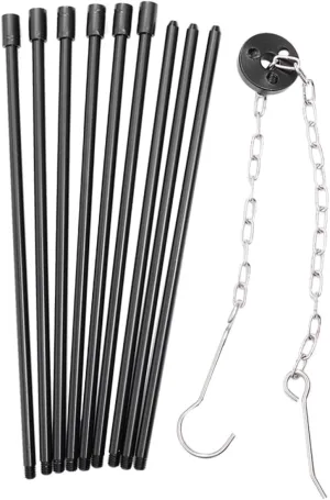 Cooking Tripod Stand for Campfire Black Camping Accessory Lightweight and Durable Camping Equipment for BBQ and Grilling