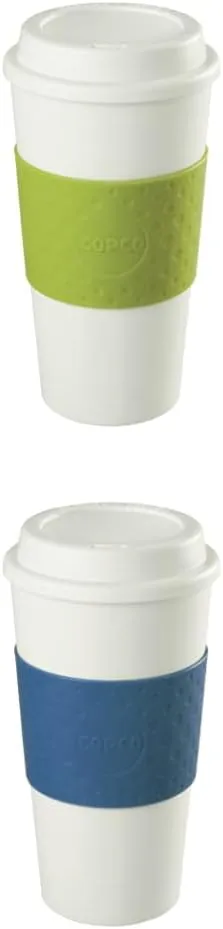Copco, Green Acadia Travel Mug, 16-Ounce, 1 Count (Pack of 1) 2510-9966 Acadia Double Wall Insulated Travel Mug with Non-Slip Sleeve, 16-Ounce, Blue