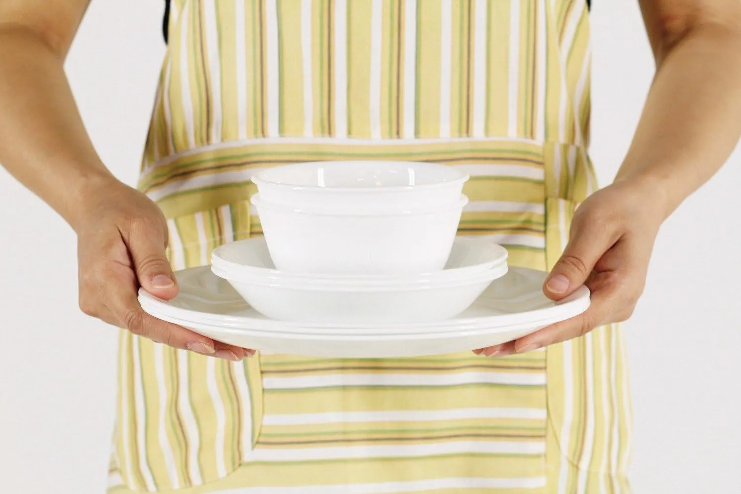 CORELLE CP-9623 Plate, Plate, Width 6.5 inches (16.5 cm), Unbreakable, Lightweight, Winter Frost White, Square, Small Plates, Set of 5