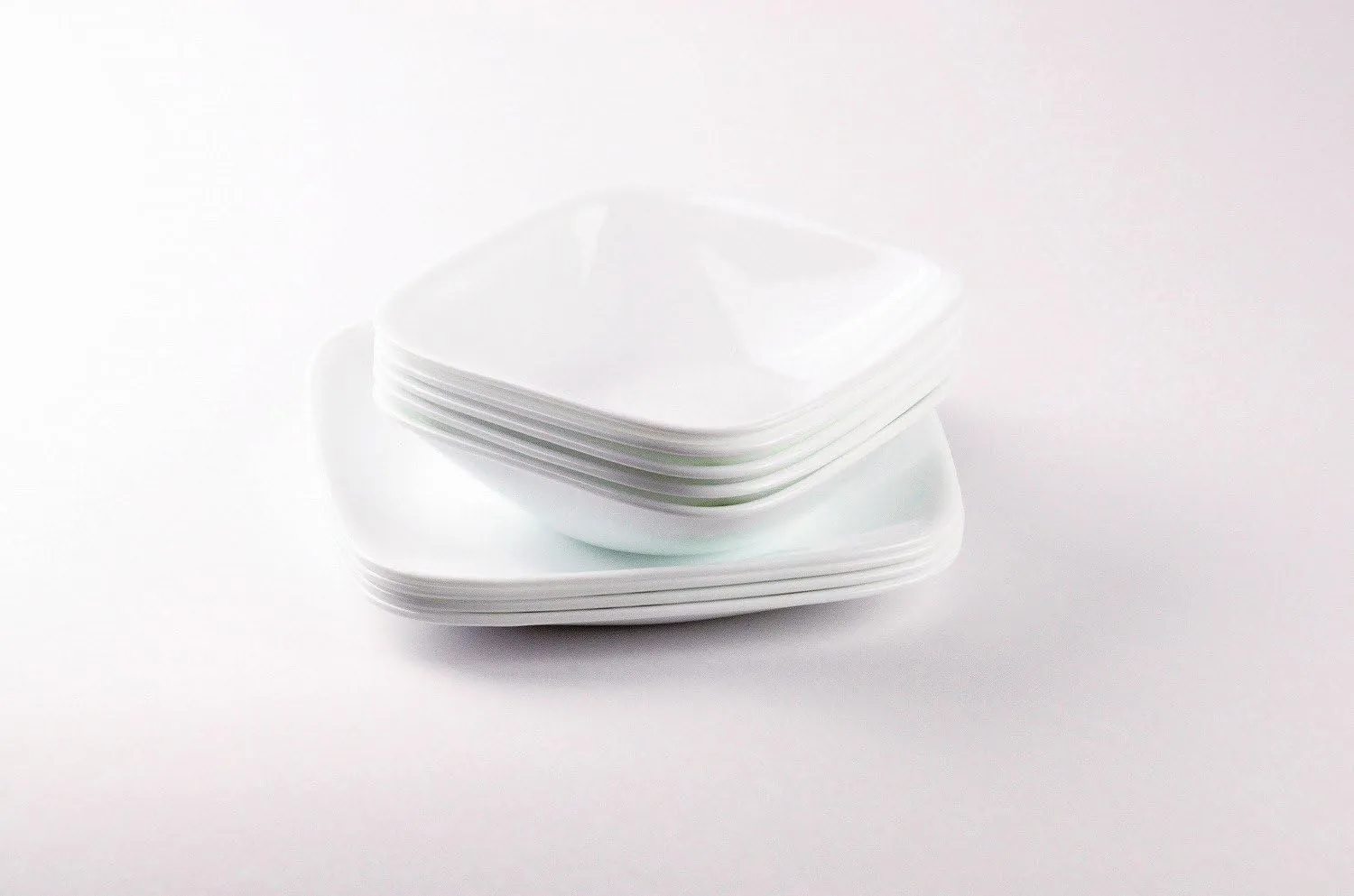 CORELLE CP-9623 Plate, Plate, Width 6.5 inches (16.5 cm), Unbreakable, Lightweight, Winter Frost White, Square, Small Plates, Set of 5