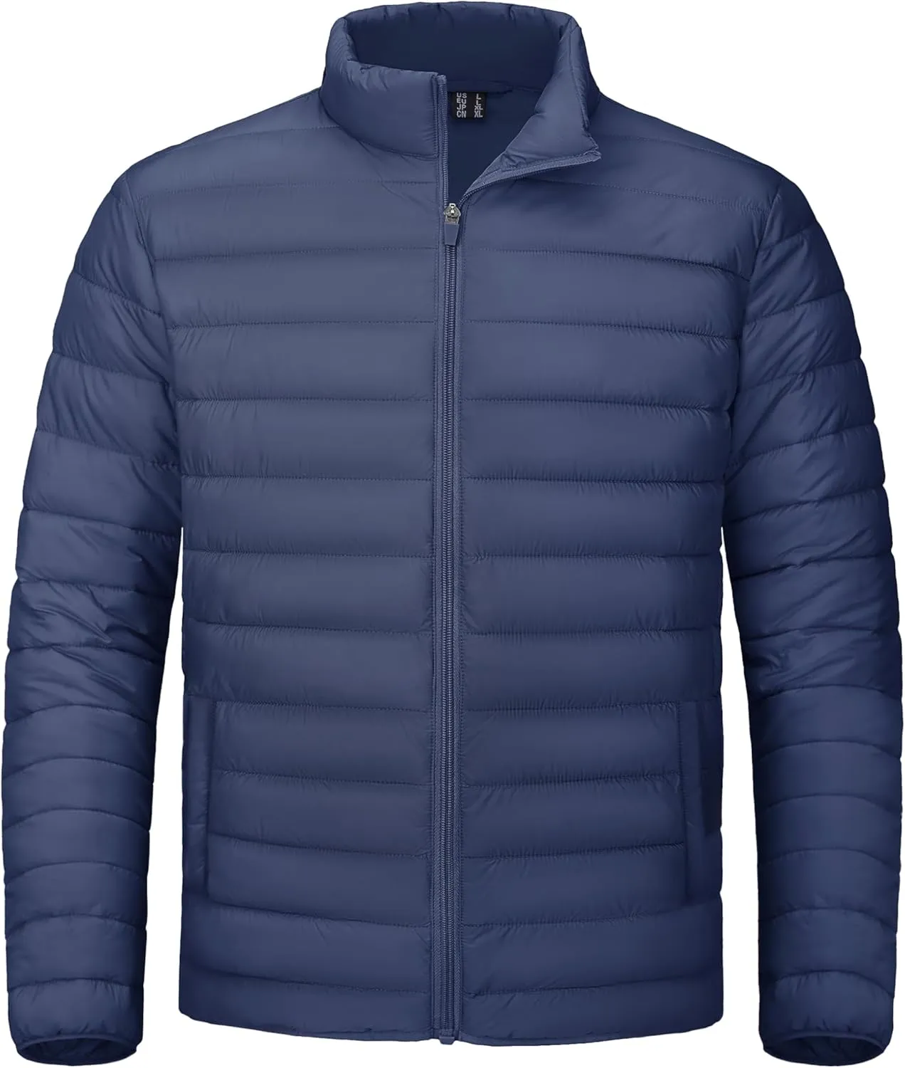 CRYSULLY Men's Puffer Jacket Full Zip Warm Jacket Windproof Water Resist Jackets Winter Insulated Coat