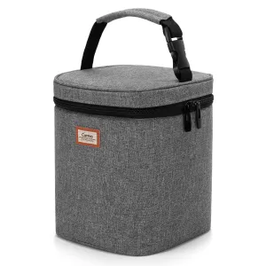 CURMIO Breastmilk Cooler Bag for Four Bottles up to 9 Oz, Insulated Baby Bottle Bag, for Daycare Travel Nursing Mom, Bag Only, Grey