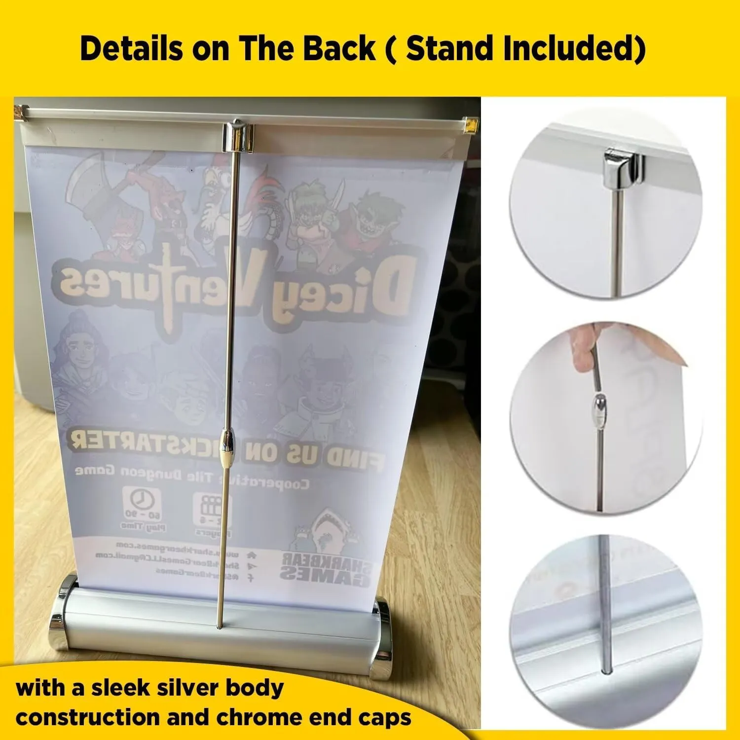 Custom Table Top Retractable Banner, 11.5" x 17.5", With Stands, Custom Mini Roll-up Banner, Made in USA- Full Color Printing, Table Sign