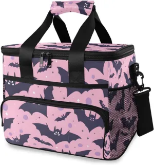 Cute Bats Cartoon Cooler Bag Insulated Cooler Soft Sided Cooler 24 Can Portable Picnic Bag Large Leakproof Lunch Bag Box for Beach Grocery Camping Travel Car Men Women