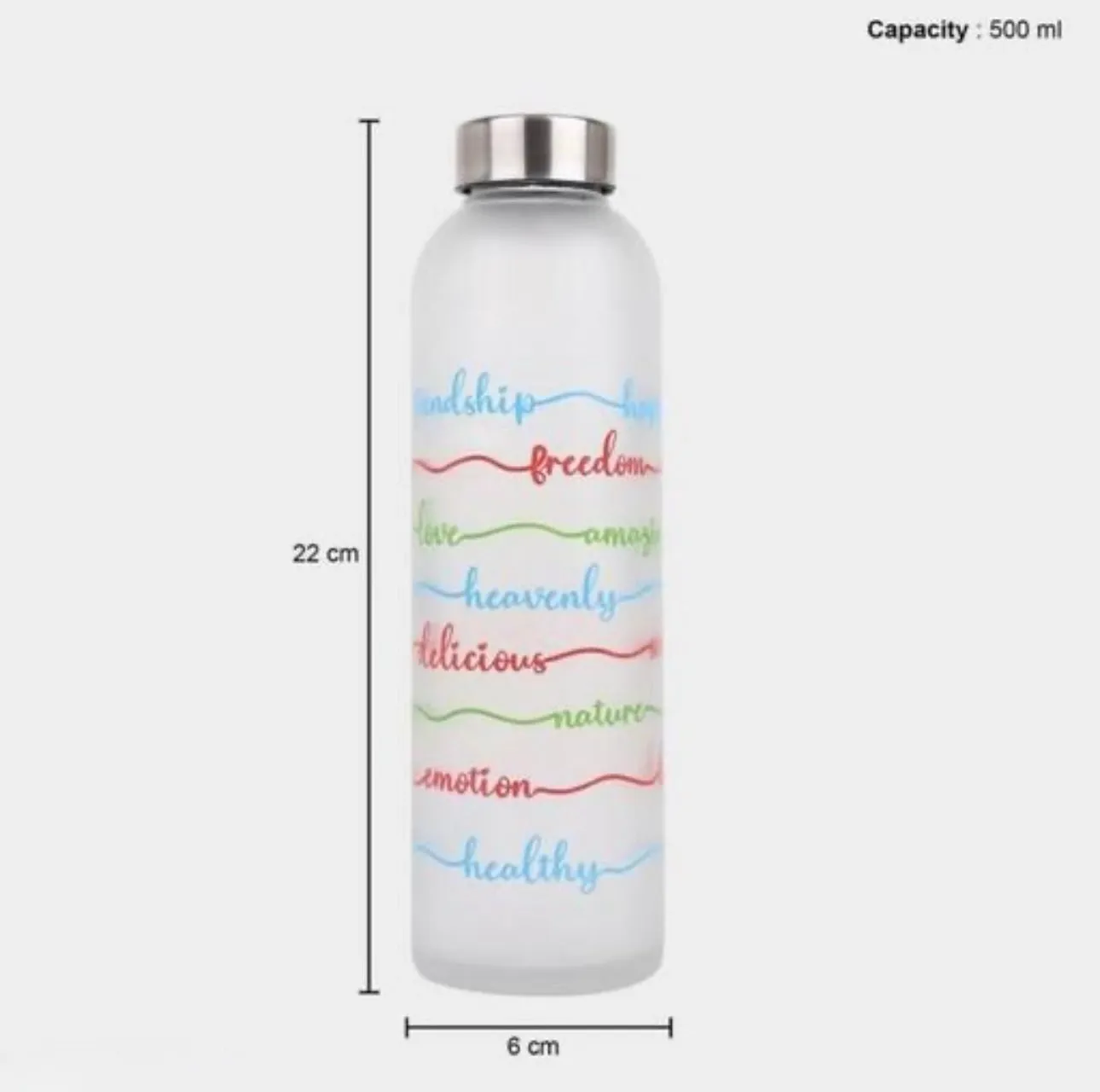 Cute Frosted Leakproof Glass Water Bottle