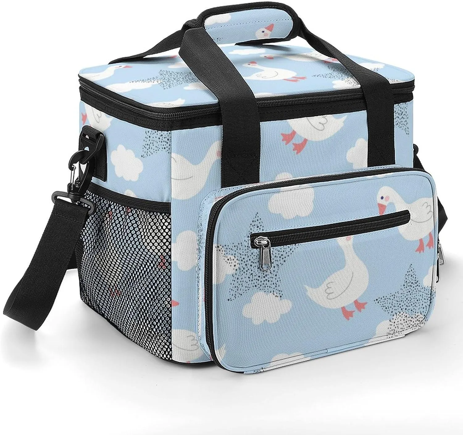 Cute Goose on A Blue Sky 22.5L Insulated Camping Coolers Bag Large Leakproof Ice Chest for Beach Travel Picnic
