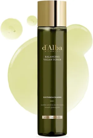 d'alba Piedmont Italian White Truffle Mild Skin Balancing Vegan Toner, Mild pH Formula, Suitable for Sensitive Skin, Lightweight Finish
