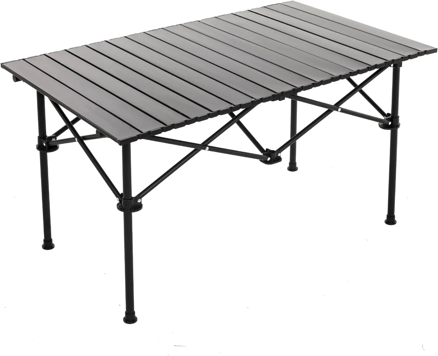 Damei century Camping Table, Ultralight Aluminum Folding Beach Table with Carry Bag Travel Furniture for Lawns, Picnics, Cooking, 37.4"x21.7"x19.7", Black