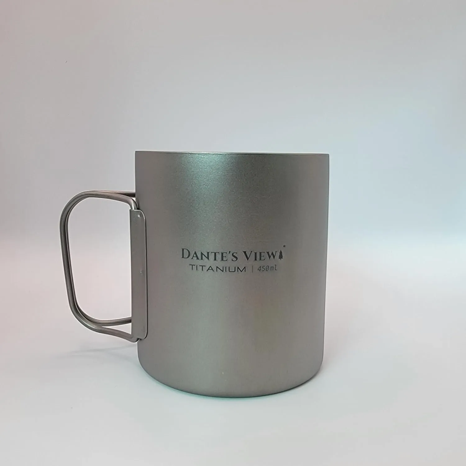 DANTE'S VIEW Titanium Double Wall Cup 450ml | Ultralight Cup for Hiking, Camping, Backpacking, Bikepacking | Durable, Compact & Portable Camping Gear with Mesh Bag