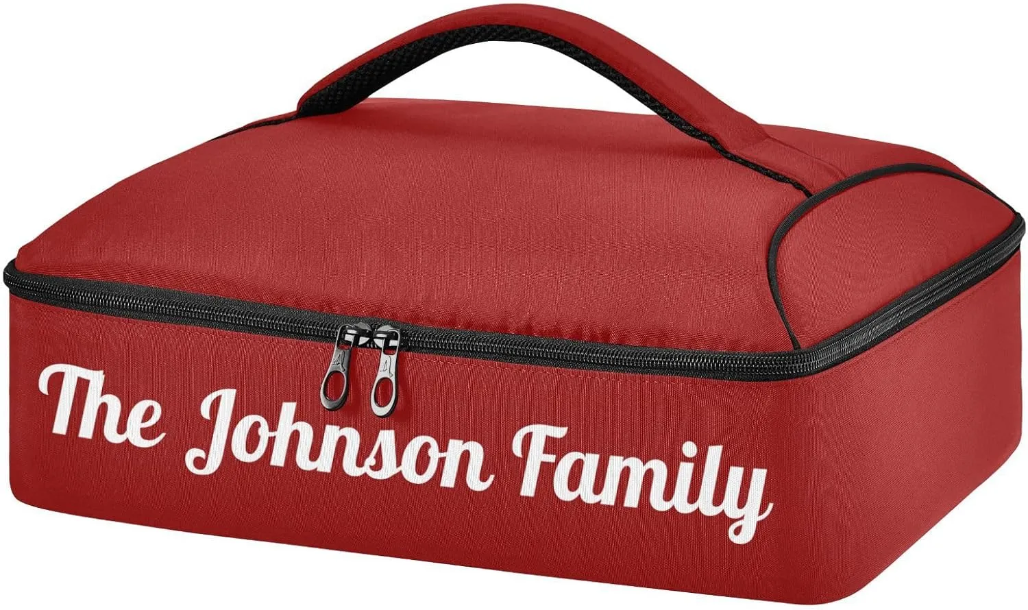 Dark Red Custom Casserole Carrier Bag for Hot&Cold Food Personalized Insulated Food Dish Bag Tote for Cookouts Picnic