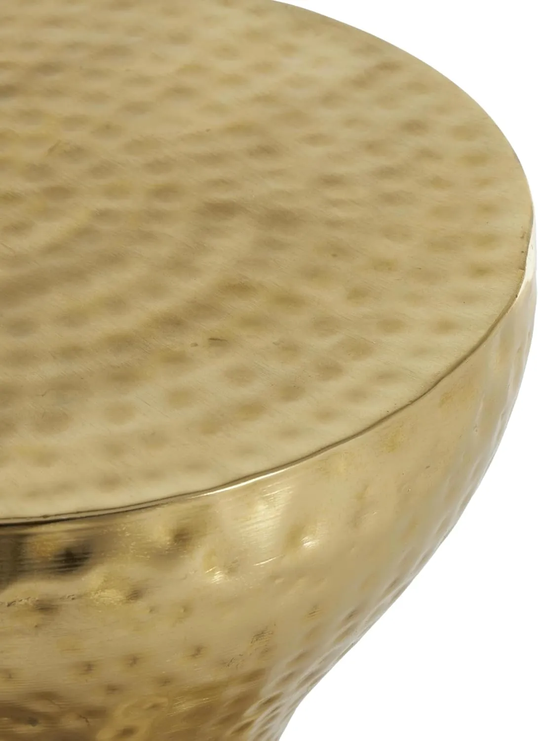 Deco 79 Metal Hammered Accent Table with Hourglass Shape, 14" x 14" x 19", Gold
