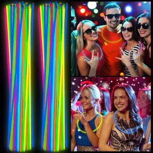 Deekin 22 Inch Glow Necklaces Sticks Bulk Light up with Connectors Party Neon Glow in the Dark for Carnival Birthday Festivals Raves Wedding Favors