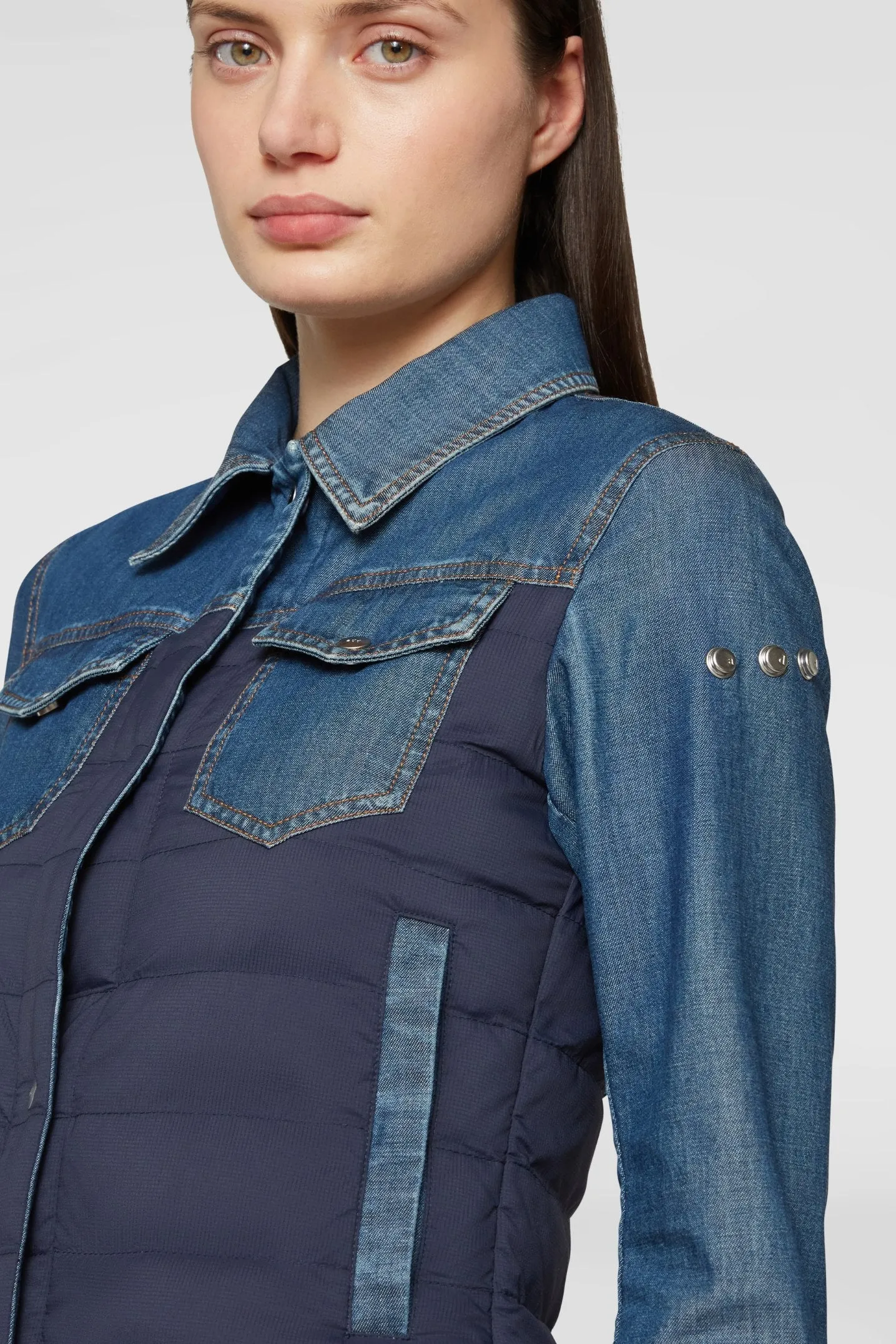 Denim Garment Washed Breathable Jacket
