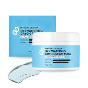 Differ & Deeper Sky Watering Cryo Cream Mask – Hydrating & Soothing Face Mask with Sea Water & Sodium Hyaluronate for Calm, Moisturized Skin | Korean Skincare 5.29oz