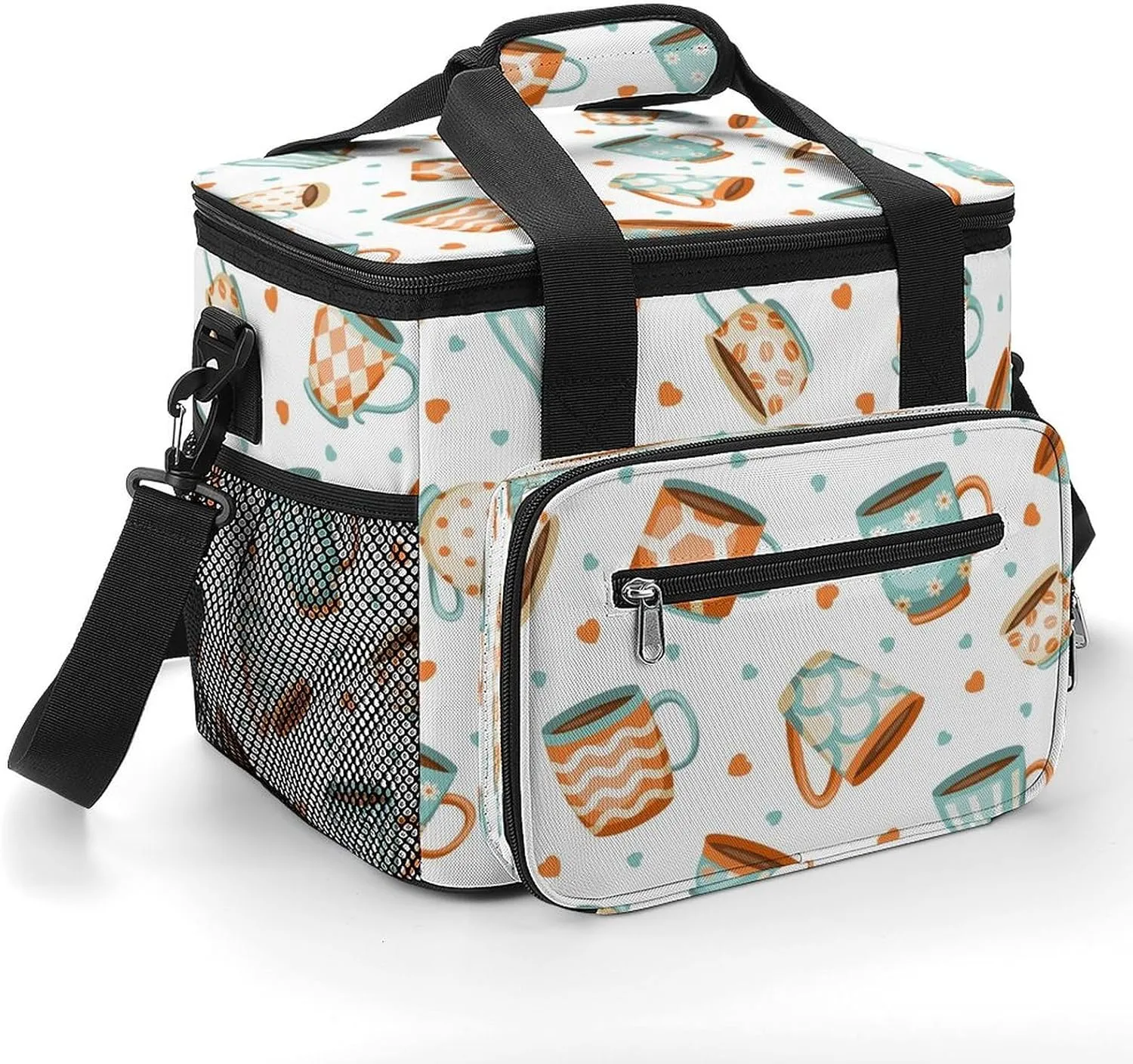 Different Cups of Coffee 22.5L Insulated Camping Coolers Bag Large Leakproof Ice Chest for Beach Travel Picnic