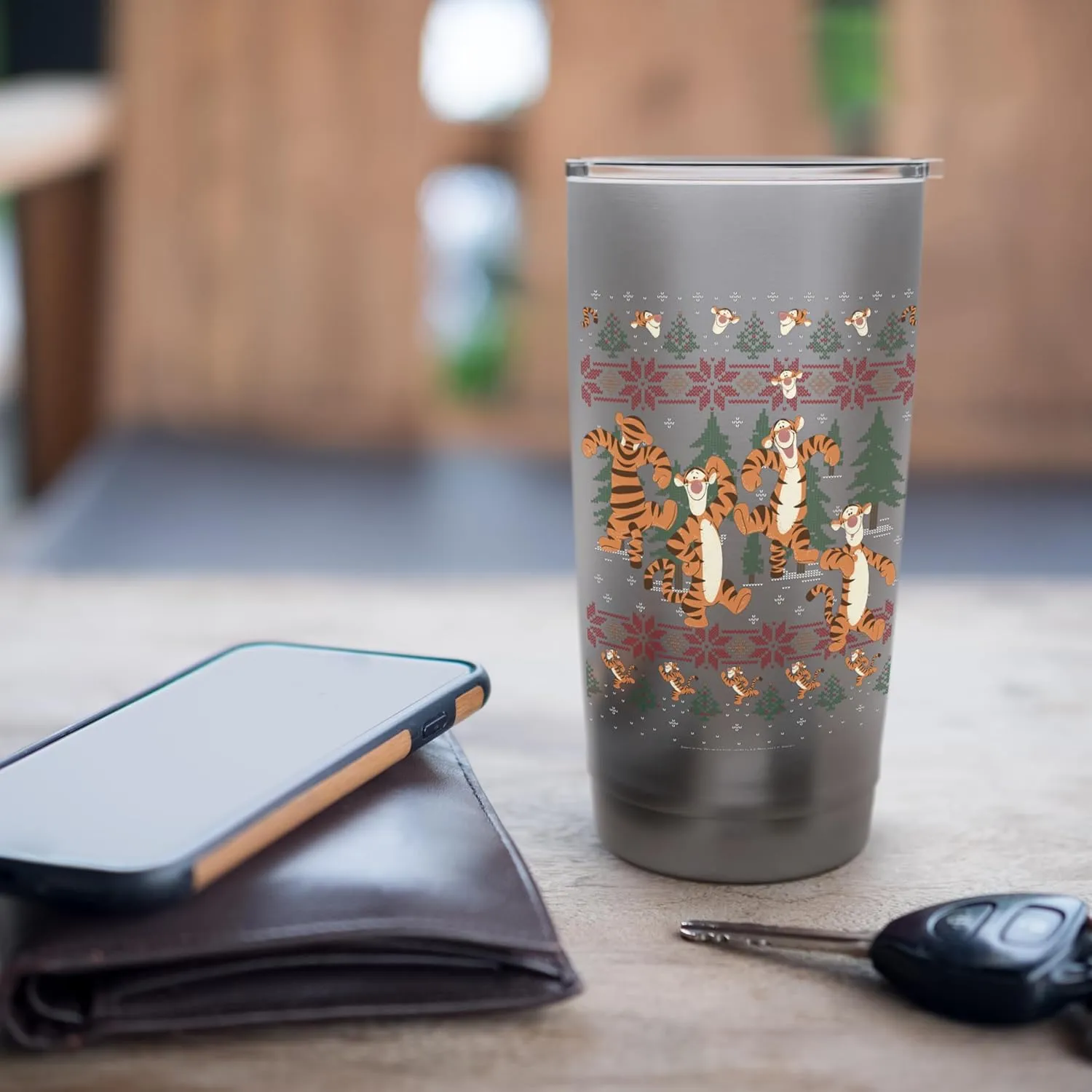 Disney Christmas Winnie The Pooh Tigger Ugly Sweater Stainless Steel Insulated Tumbler