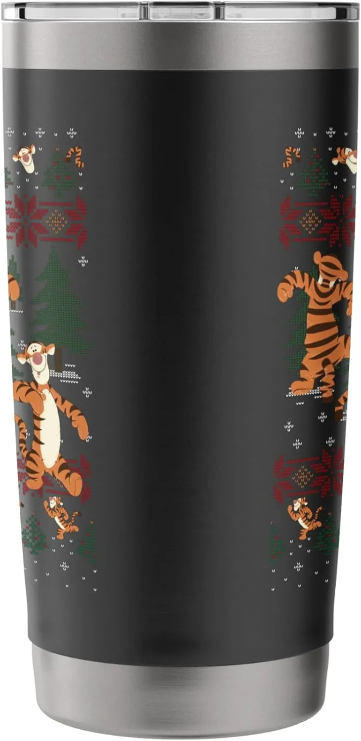 Disney Christmas Winnie The Pooh Tigger Ugly Sweater Stainless Steel Insulated Tumbler