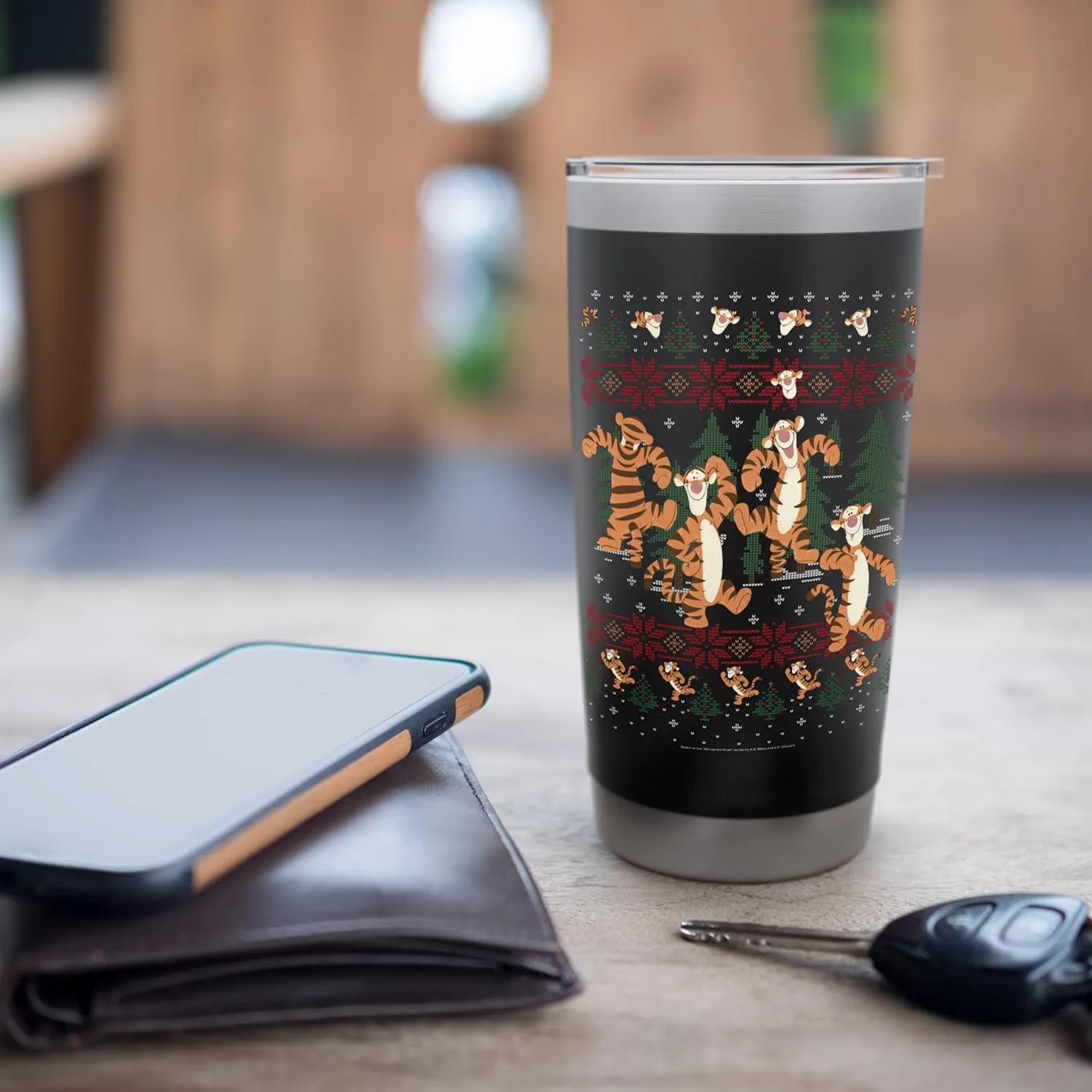 Disney Christmas Winnie The Pooh Tigger Ugly Sweater Stainless Steel Insulated Tumbler