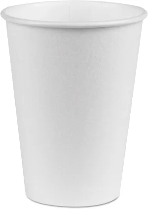 Dixie PerfecTouch 12 oz Paper Coffee Cups By GP PRO, White, 1000 Count (50 Disposable Cups Per Pack, 20 Sleeves Per Case), 5342W