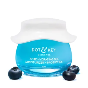 Dot and Key 72Hr Hydrating Gel   Probiotics Moisturizer For Face With Hyaluronic Acid, Kombucha & Rice Water Lightweight Gel Oil Free Moisturizer | For Oily, Dull Skin I For All Skin Types | 60Ml