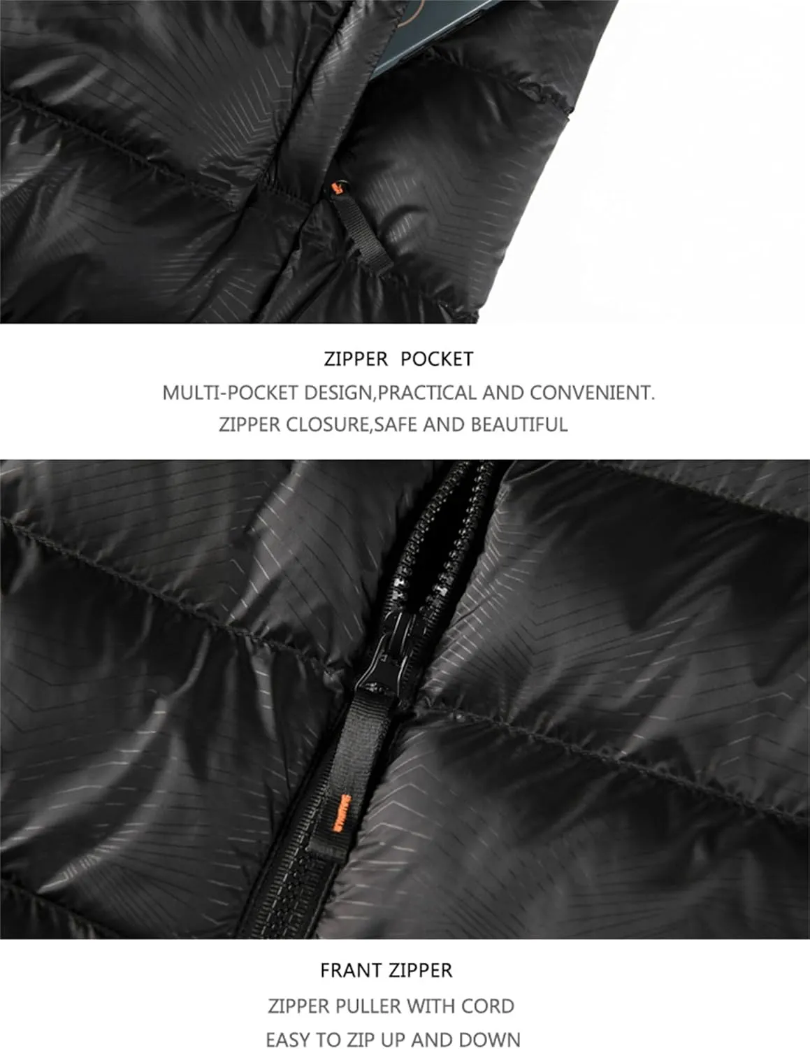 Down Puffer Jacket Men Packable Lightweight Puffy Bubble Hooded Winter Coat Water-Repellent Windbreaker for Hiking