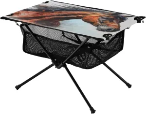 Drawing Horse Portable Folding Camping Table, Compact Lightweight Beach Table with Carrying Bag for Outdoor Picnics, BBQs, Camp