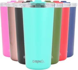 Drinco - 20 oz Stainless Steel Tumbler | Double Walled Vacuum Insulated Mug With Lid, 2 Straws, For Hot & Cold Drinks (20oz, 20oz Teal), 1 Count (Pack of 1)