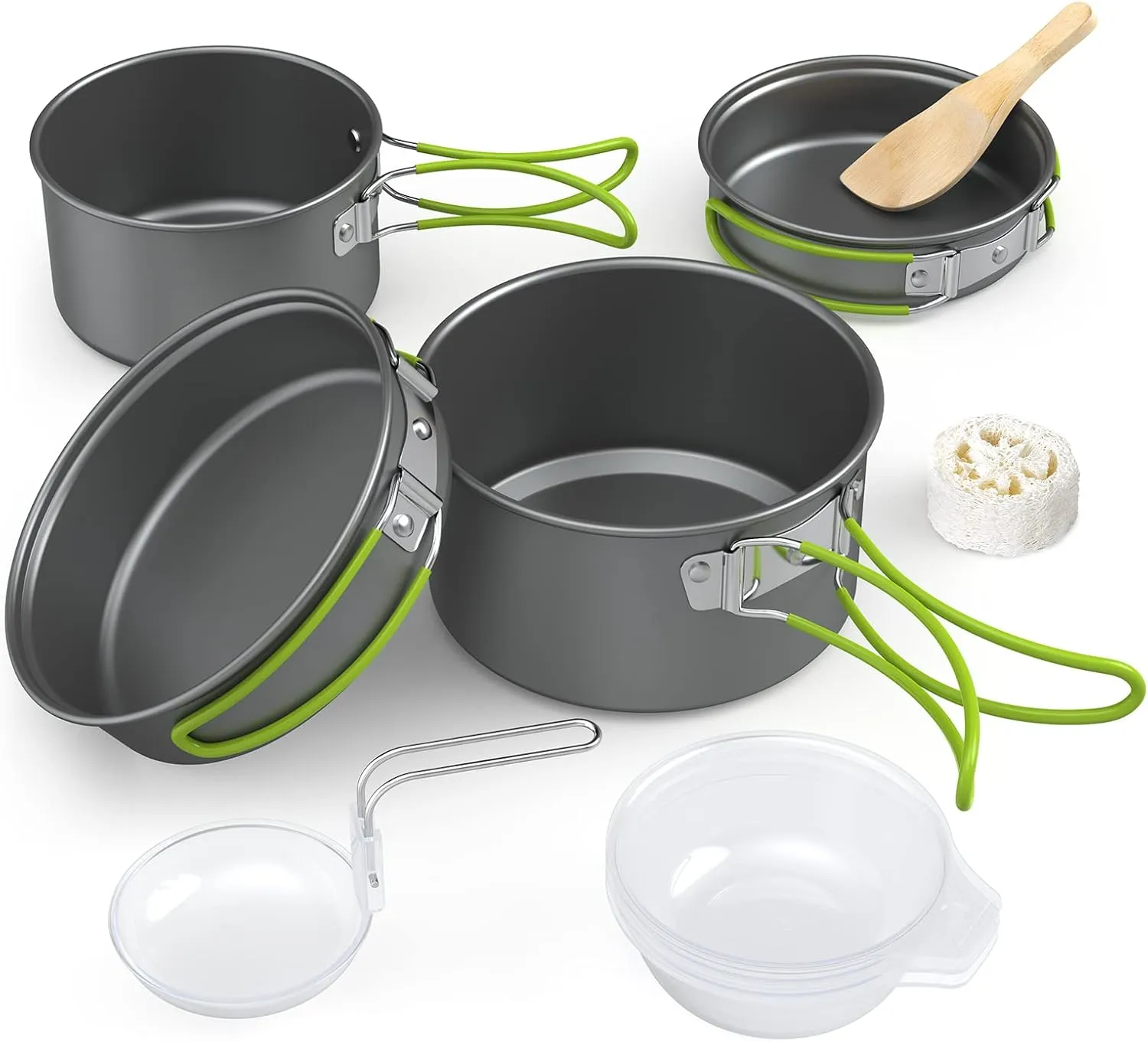 DS-301 Outdoor Camping Cookware Set Cauldron Large Frying Pan Small Pot for 2-3 People