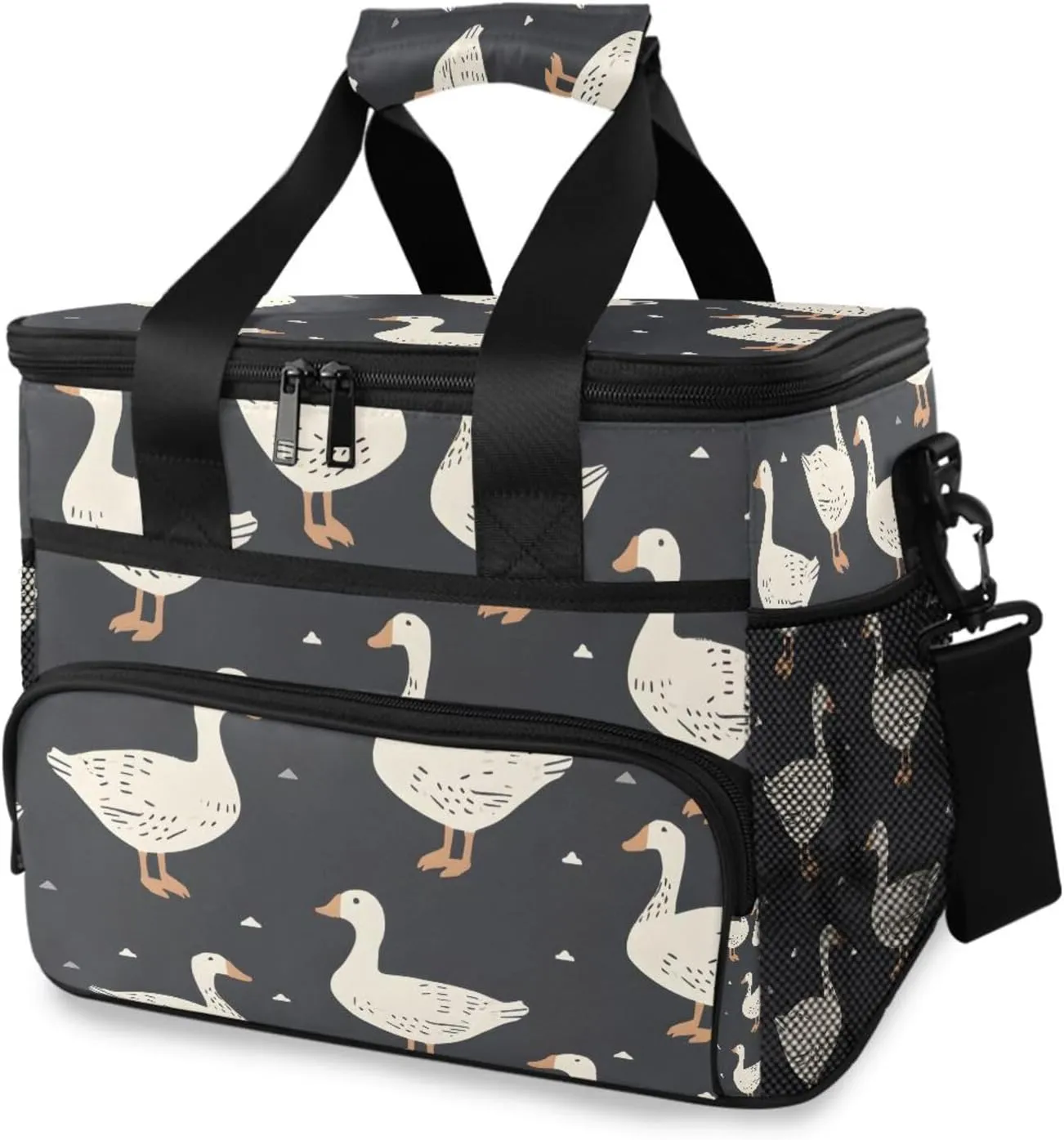 Duck Goose Pattern Cooler Bag Insulated Cooler Soft Sided Cooler 24 Can Portable Picnic Bag Large Leakproof Lunch Bag Box for Beach Grocery Camping Travel Car Men Women