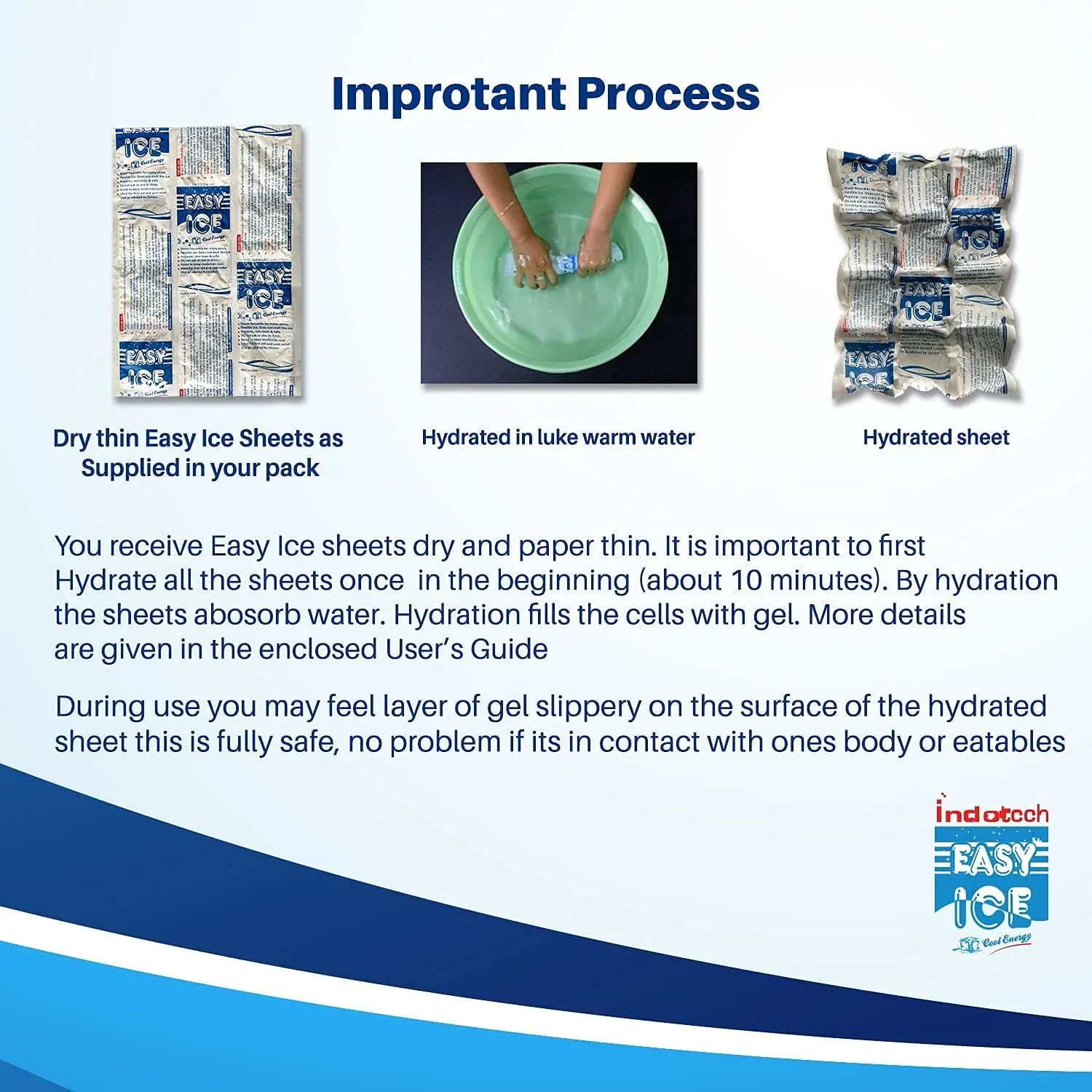 Easy Ice Reusable Hot and Cold Pack- Flexible, Hygienic and Long-Lasting Ice Sheet for Coolers, Food Storage, First-Aid, Sports Injuries, and Heat Therapy for Injuries- Leakproof Design 4ply(10"x7")
