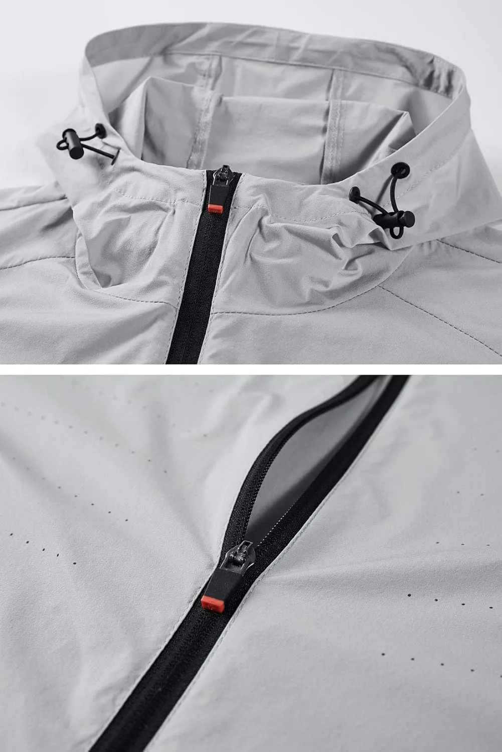 ebossy Men's Athletic Wear Anti-UV Breathable Cycling Wind Jacket with Hood, Ultralight and Packable