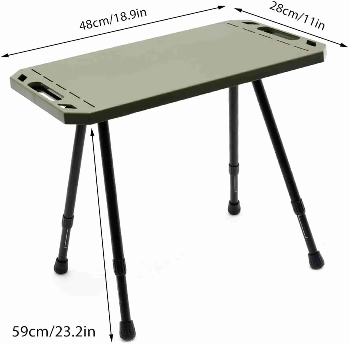 Ejoyous Foldable Camping Table, Aluminum Alloy Folding Table Adjustable Height Picnic Desk Outdoor Camping Gear for Tailgate Beach Camp (Dark Green)