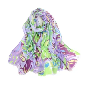 Elegant Colour Block Summer Scarf | Purple