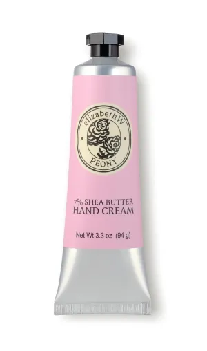 elizabeth W Peony, 7% Shea Butter Hand Cream, 3.3 oz, Floral Scent