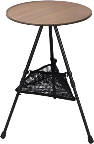 Ellniges]Round Camping Table with【Anti-Slip Edge & Adjustable Legs】, Foldable Outdoor Table for BBQ, Hiking, Travel, ABS Surface & Aluminum Frame, Compact Storage Design