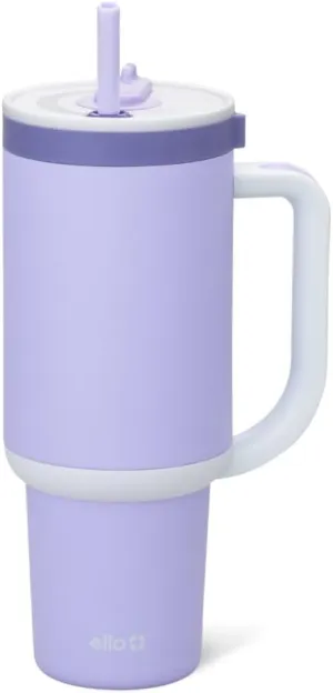 Ello Oasis Tumbler with Handle & Retracting Straw | Reusable Insulated Stainless Steel Cup 100% Leakproof, Gifts for Teens Women Men | Keeps cold for 24 Hours, 40oz 30oz Cup Holder Friendly