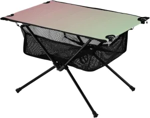 Emelivor Pink Gradient Folding Camping Table Portable Beach Table with Carry Bag Small Foldable Table for Camping Picnic Cooking Outdoor Travel