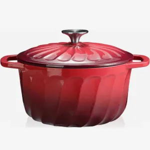 Enameled Dutch Oven with Lid,Cast Iron Dutch Oven Pot,Dual Handles for Bread Baking, Cook, Bake, Refrigerate Safe across All Cooktops(Red,6 QT)