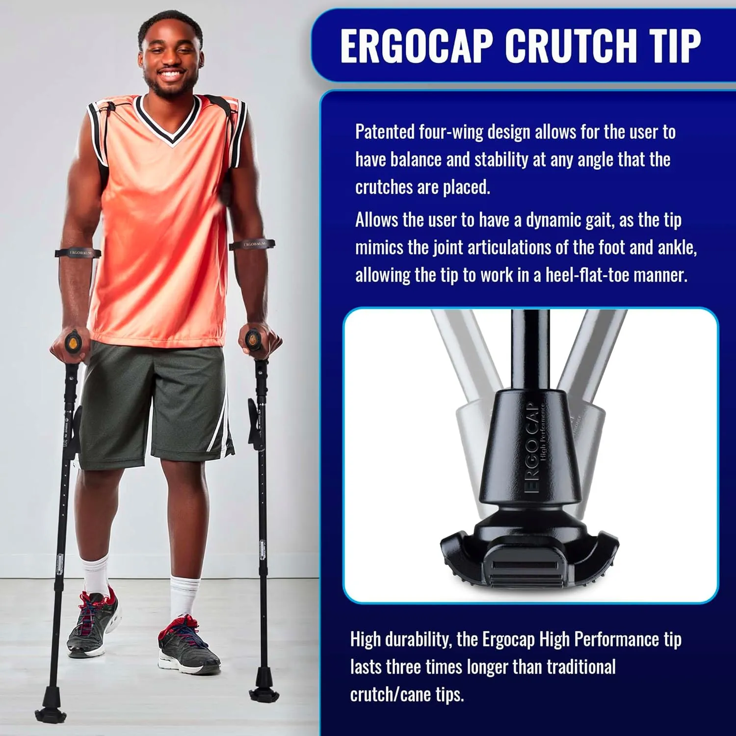 Ergobaum® 7TH Generation Prime by Ergoactives. 1 Pair (2 Units) of Ergonomic Forearm Crutches - Adult 5' - 6'6'' Adjustable (Green)