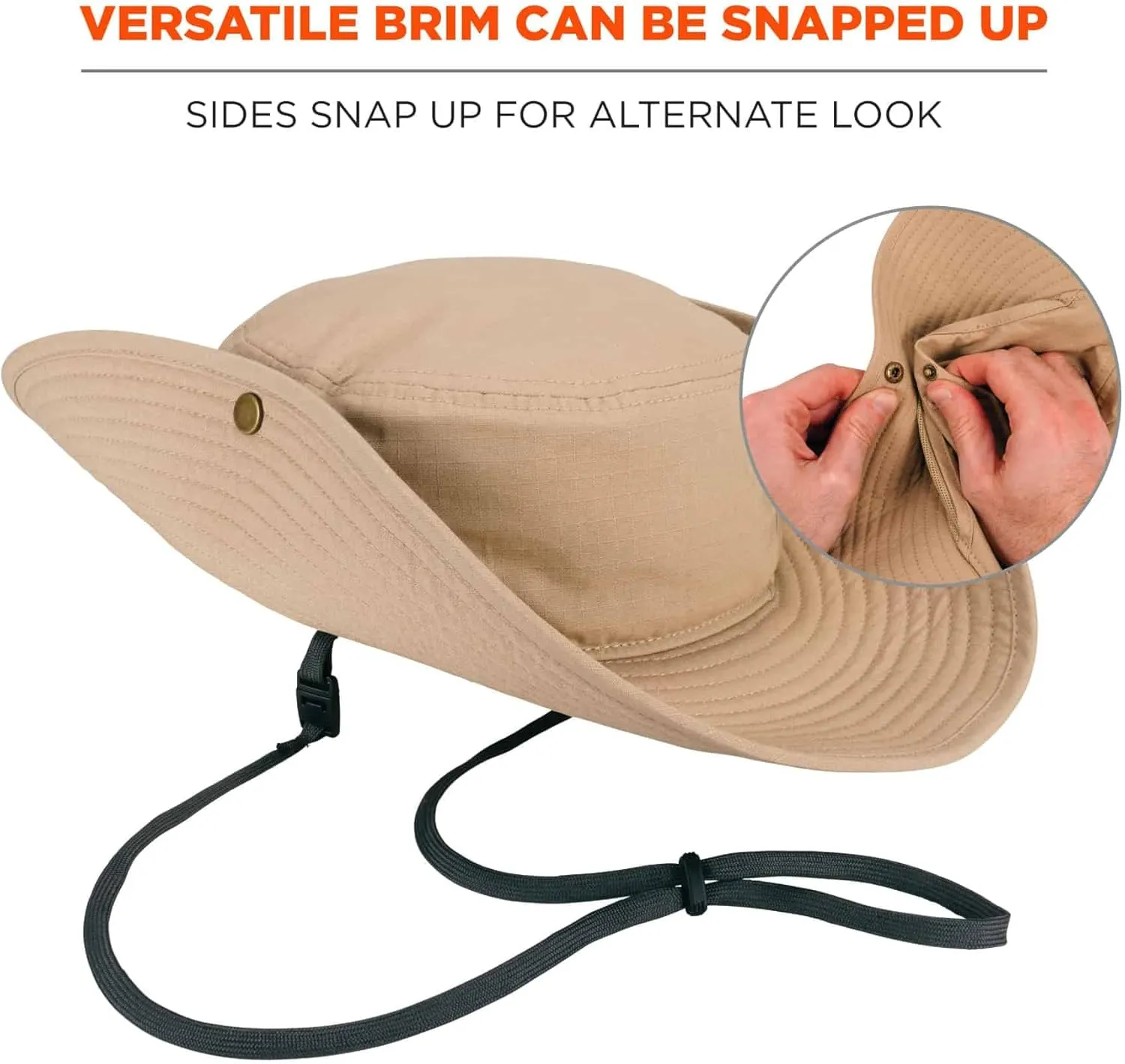 Ergodyne Standard Lightweight Ranger Hat, Khaki, Small/Medium
