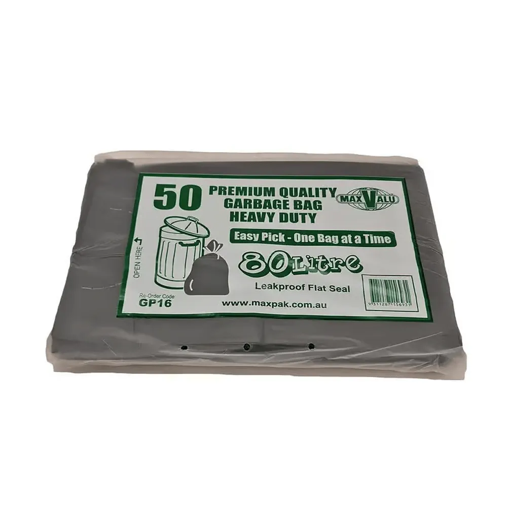 Extra Heavy Duty 80L Garbage Bag 90x75cm - 250/CTN