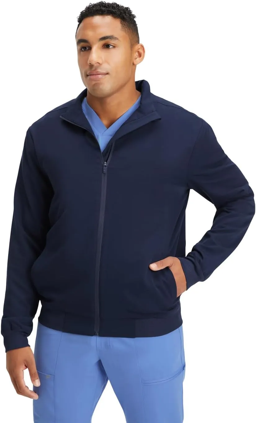 Fabletics Men's Foundation 4-Pocket Scrub Jacket - MotionTech, Lightweight, Breathable, Wrinkle-Resist, Semi-Slim Fit
